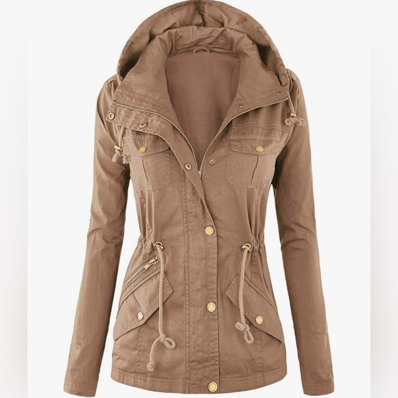 Jackets & Blazers - Casual Military Anorak Jacket Lightweight Detachable Hooded Safari Utility